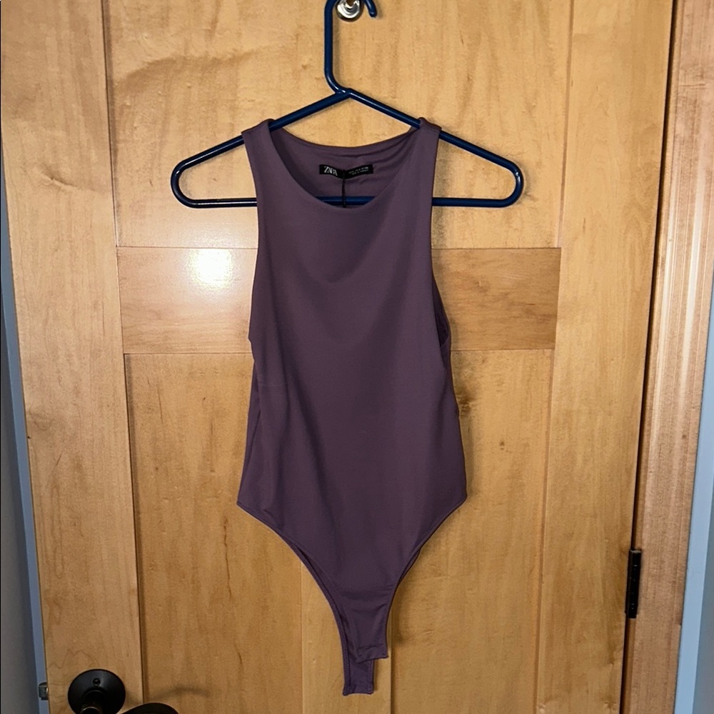 Zara Purple Sleeveless Bodysuit